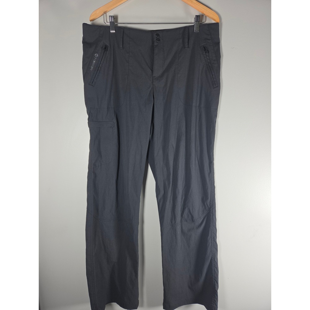 Merrell Select Wick Gorpcore Hiking Pants Women 16 Gray Straight Leg Cargo Black